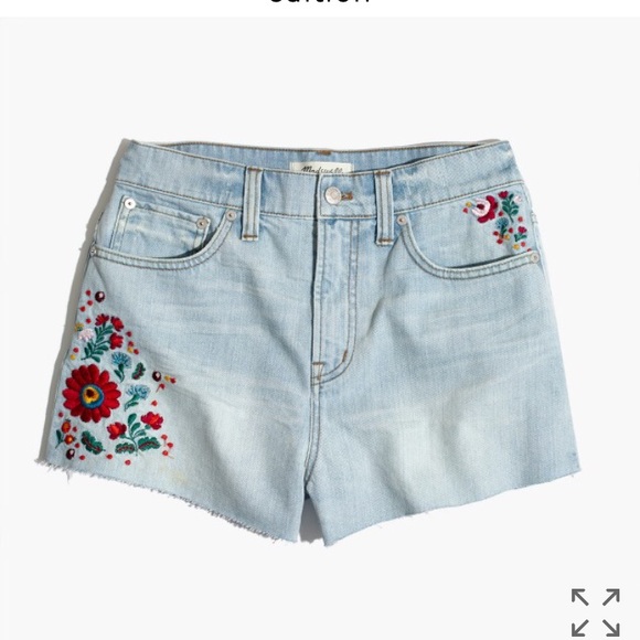 Madewell Pants - NWT Madewell Perfect Jean Embroidered Short